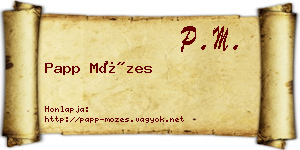 Papp Mózes névjegykártya