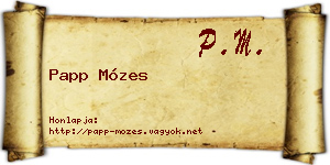 Papp Mózes névjegykártya